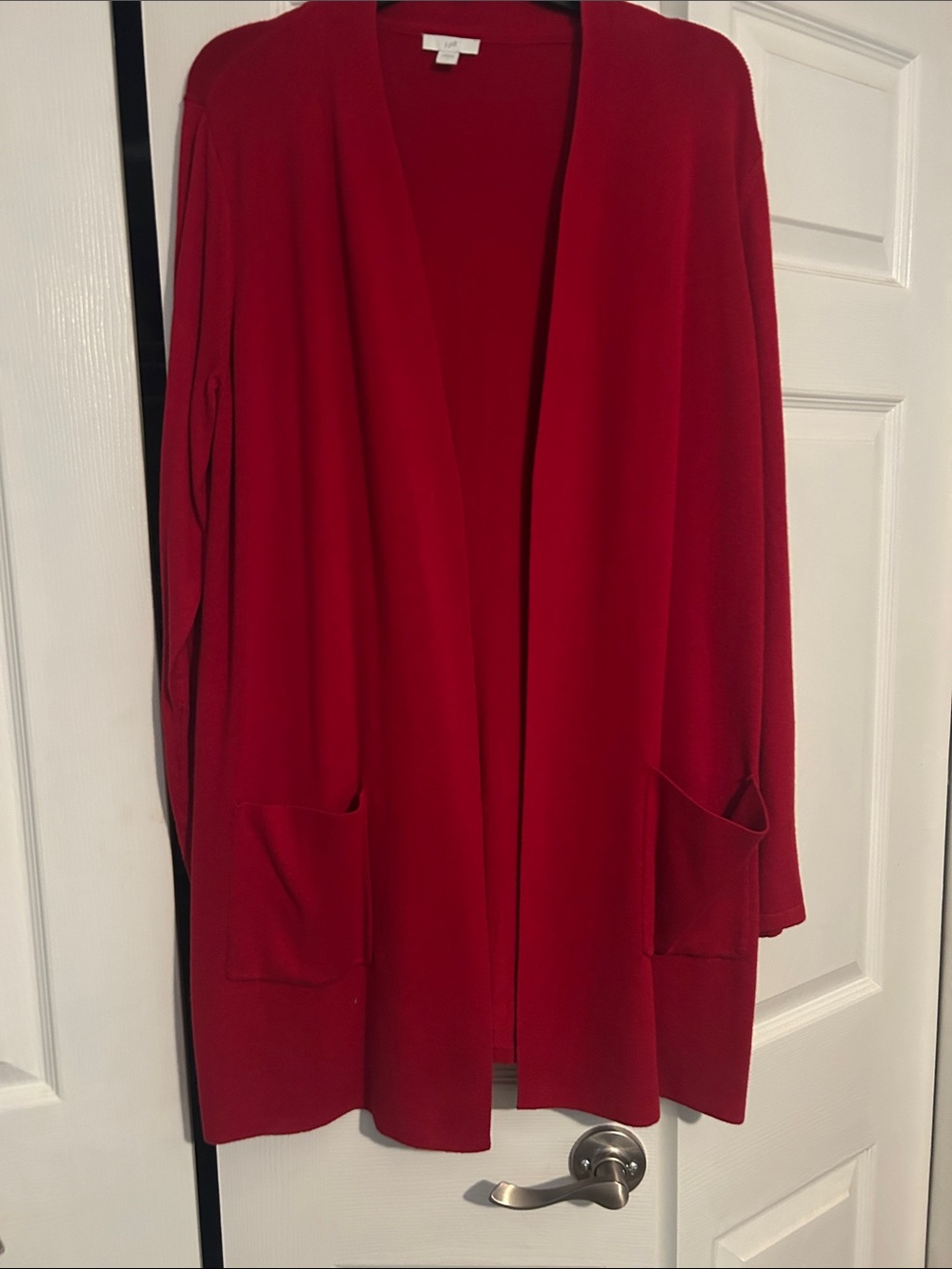 J. Jill Red Open-Front Women’s Sweater Cardigan